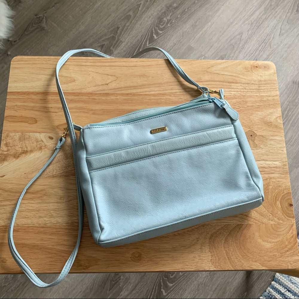 Via Piaggi Baby Blue Crossbody Purse